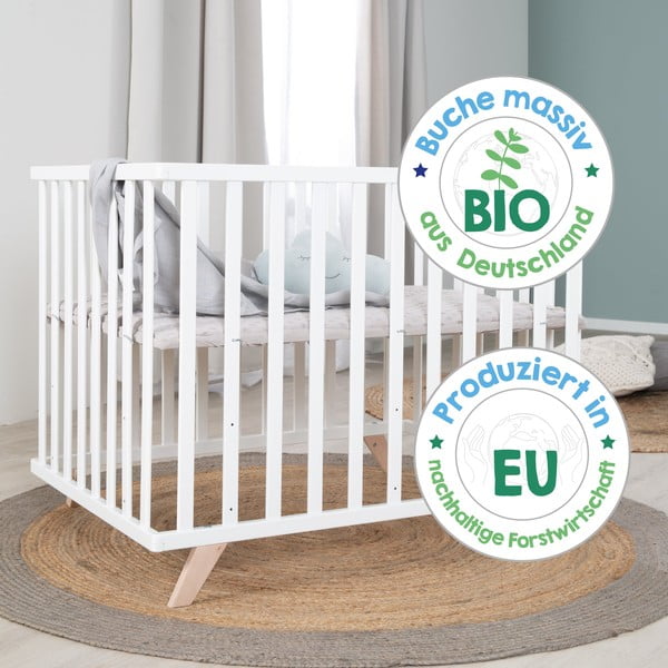 Dabīga toņa dižskābarža masīvkoka bērnu sētiņa ar regulējamu augstumu 75x100 cm Lil Planet – Roba-image-4