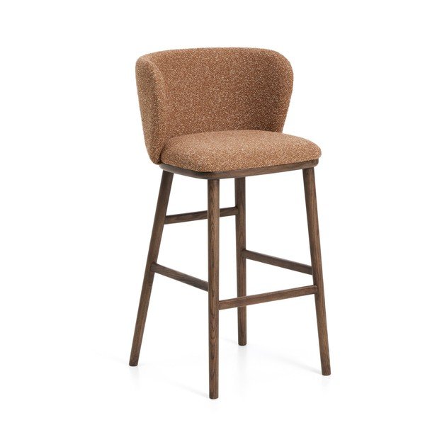 Terakotas oranžs polsterēts bāra krēsls (sēdekļa augstums 75 cm) Ciselia – Kave Home