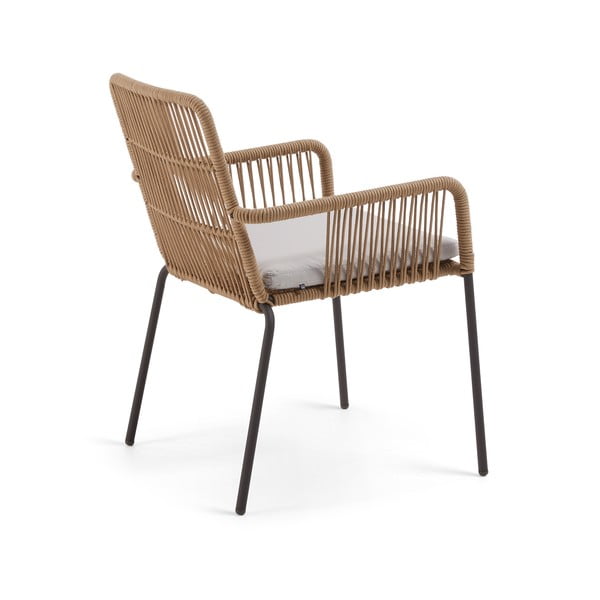 Dārza krēsls ar tērauda konstrukciju un virvju pinumu Kave Home Samt-image-3