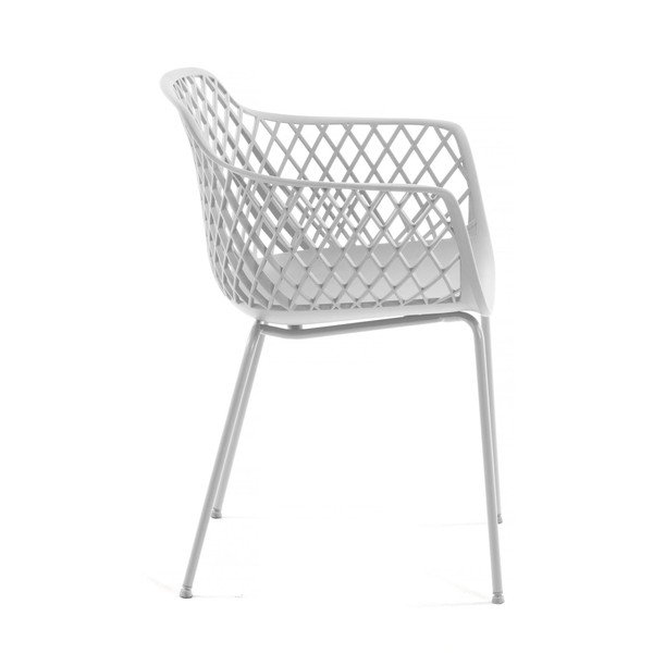 Balts metāla dārza krēsls Quinn – Kave Home-image-2
