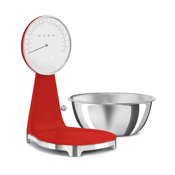 Sarkana plastmasa digitālie virtuves svari – SMEG-image-3