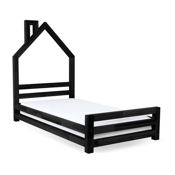 Benlemi Wally bērnu gulta no melnas egles, 80 x 200 cm