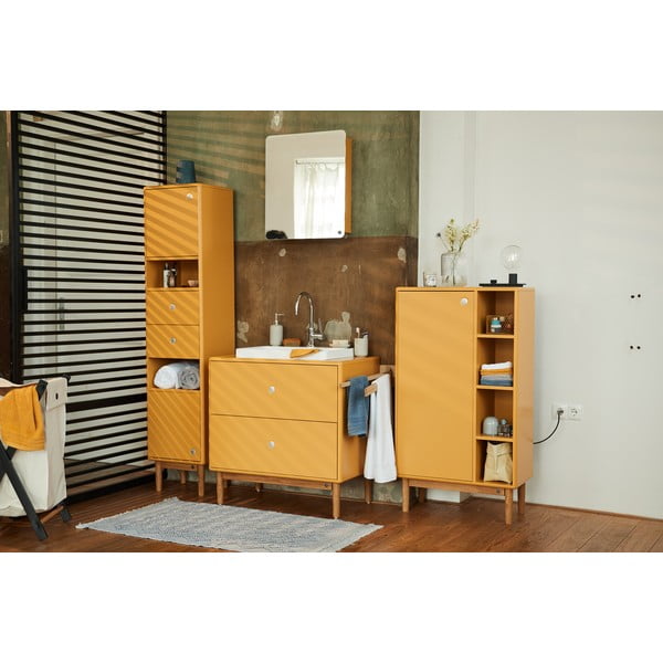 Sinepju dzeltens augsts/piekarams vannas istabas skapis 40x158 cm Color Bath – Tom Tailor-image-1