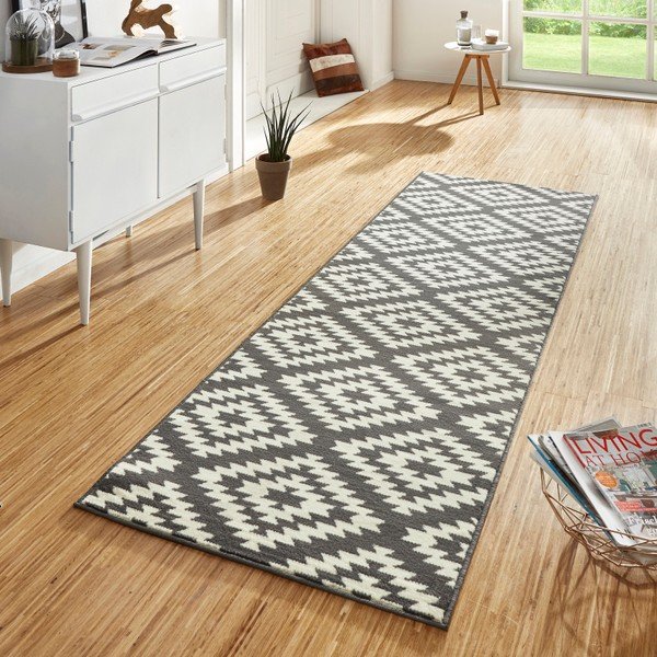 Pelēks un balts paklājs Hanse Home Basic Nordic, 80 x 350 cm-image-1