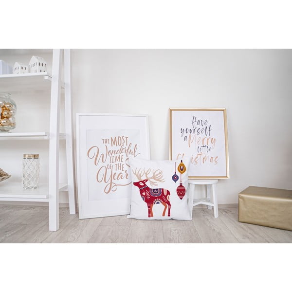 Kokvilnas Ziemassvētku spilvens Butter Kings Folk, 45 x 45 cm-image-1