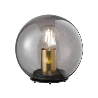 Melna stikla galda lampa Fischer & Honsel Dini, ø 20 cm