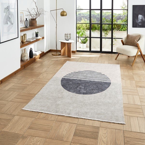 Pelēks mazgājams celiņa paklājs no kokvilnas maisījuma 60x170 cm Whisper – Think Rugs-image-1