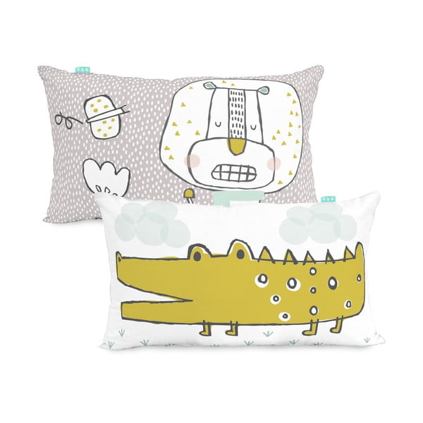 Kokvilnas divpusēja spilvendrāna Moshi Moshi Best Buddies, 50 x 30 cm-image-2