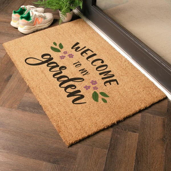 Kokosšķiedras kājslauķis 60x90 cm Welcome to My Garden – Artsy Doormats-image-1