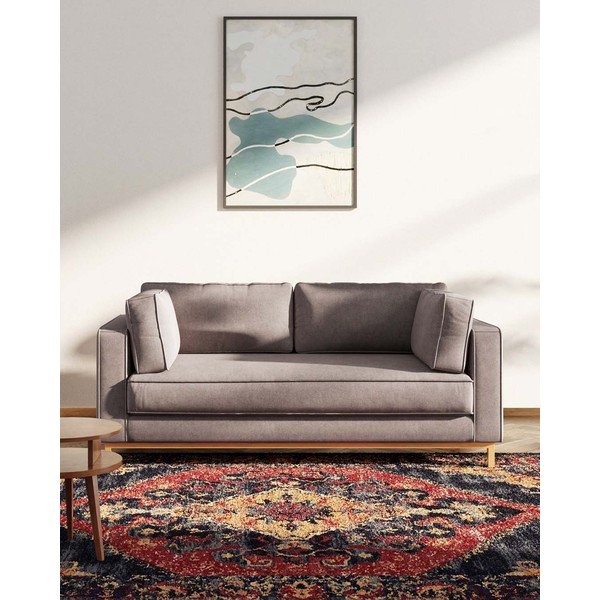 Gaiši brūns samta dīvāns 192 cm Celerio – Ame Yens-image-1