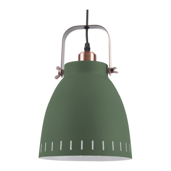 Zaļa piekaramā lampa ar vara detaļām Leitmotiv Mingle, ⌀ 26,5 cm