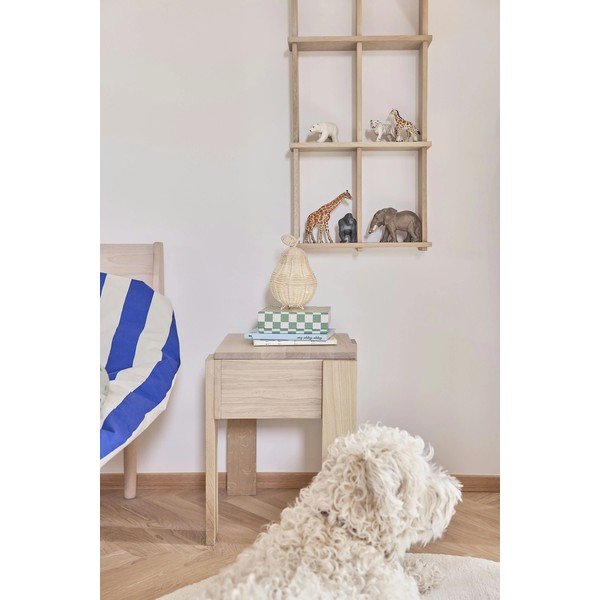 Dabīga toņa daudzlīmeņu ozola masīvkoka sienas plaukts 37 cm Grid – OYOY Living Design-image-2