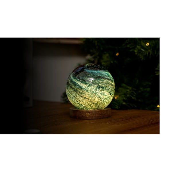 Tumši brūns/tumša dabīga toņa gaismas dekors ar USB ø 12 cm Stellar Ocean – Gingko-image-4