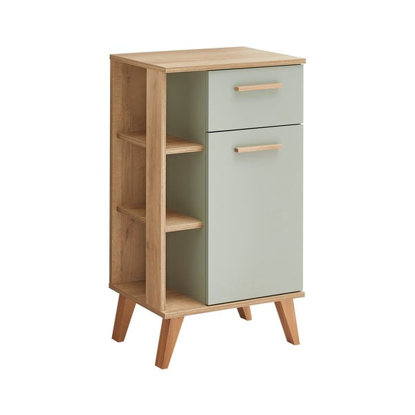 Zaļš zems ozolkoka imitācijas vannas istabas skapītis 51x90 cm Set 963 - Pelipal-image-2