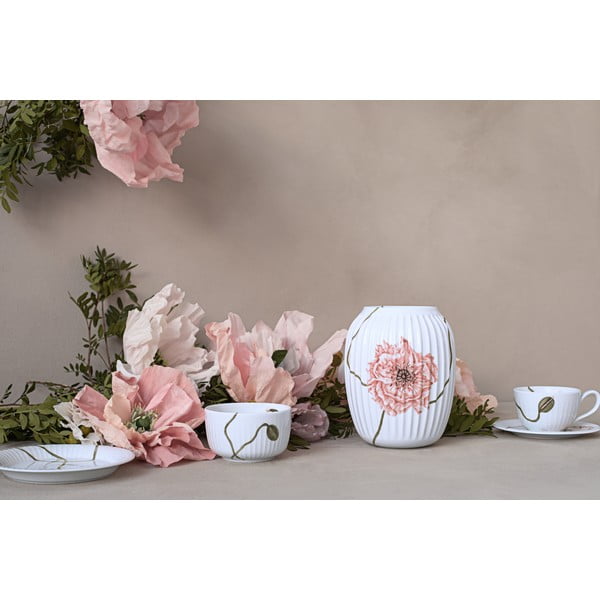 Balta porcelāna vāze Kähler Design Poppy, augstums 21 cm-image-4