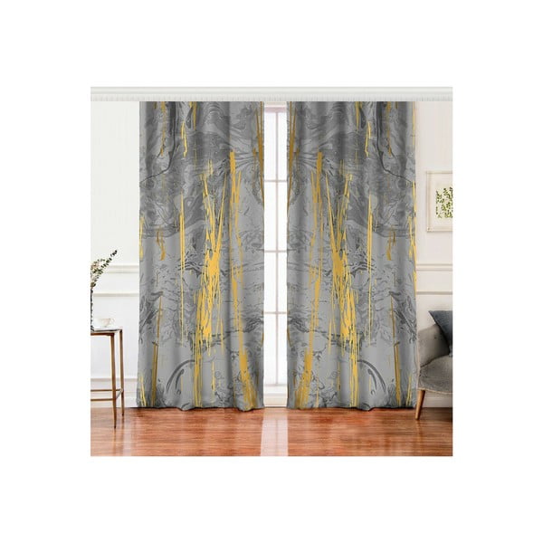 Aizkari pelēkā/zelta krāsā, 2 aizkaru komplekts 140x260 cm – Mila Home-image-2