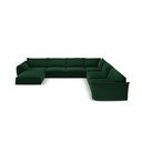 Tumši zaļš samta stūra dīvāns (ar labo stūri/U veida) Vanda – Mazzini Sofas