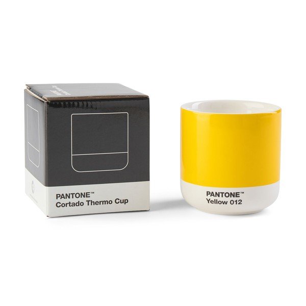 Dzeltena kapučīno porcelāna tasīte 175 ml Yellow 012 – Pantone