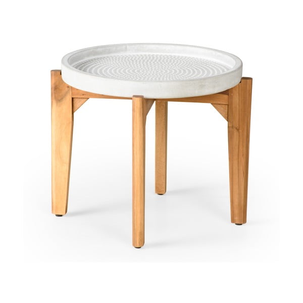 Dārza galds ar pelēku betona plāksni Bonami Selection Bari, ø 55 cm