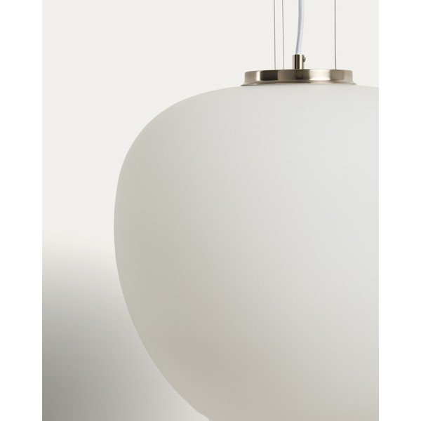 Balta piekaramā lampa ar stikla abažūru ø 25 cm Ardali – Kave Home-image-4