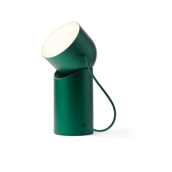 Tumši zaļa LED galda lampa (augstums 14 cm) Orbe – Lexon