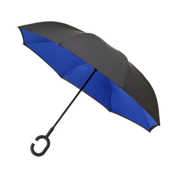 Melns un zils vējdrošs lietussargs Ambiance Rever, ⌀ 107 cm