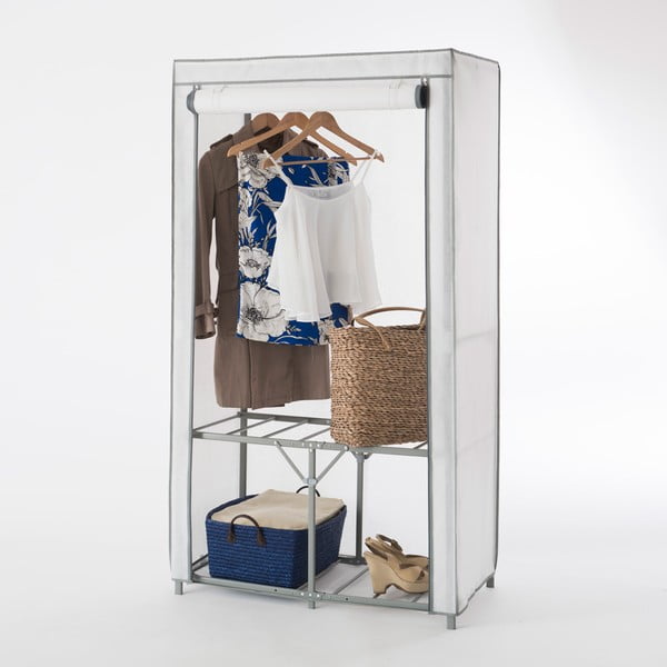 Balts tekstilmateriālu drēbju skapis Compactor Garderobe Organizēts-image-1