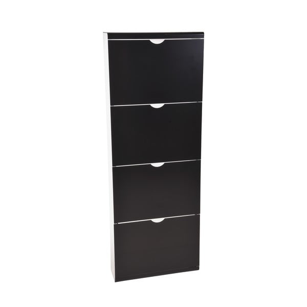 Melns metāla atverams apavu plaukts 51x138x16 cm – Household Pleasure-image-3