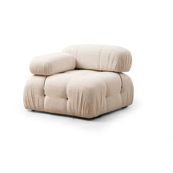 Krēmkrāsas modulārais dīvāns no buklē auduma (ar kreiso stūri) Bubble – Artie