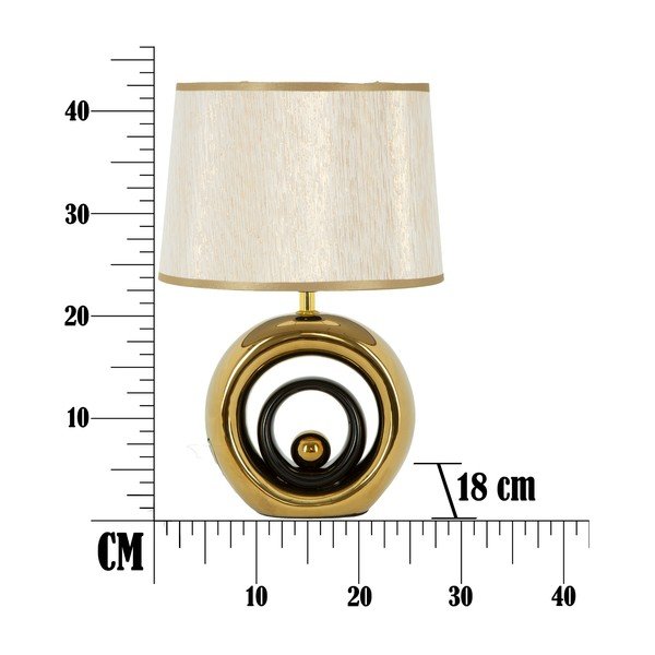 Balta galda lampa ar zeltītu dizainu Mauro Ferretti Round-image-2