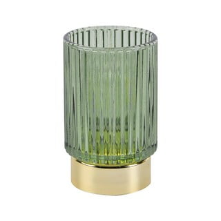 Zaļa LED stikla galda lampa PT LIVING Ribbed
