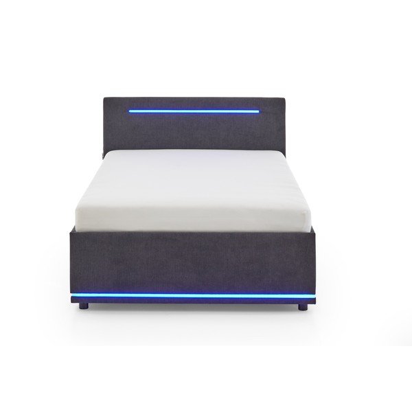 Tumši pelēka polsterēta bērnu gulta bez režģa 140x200 cm Circle – Meise Möbel-image-3