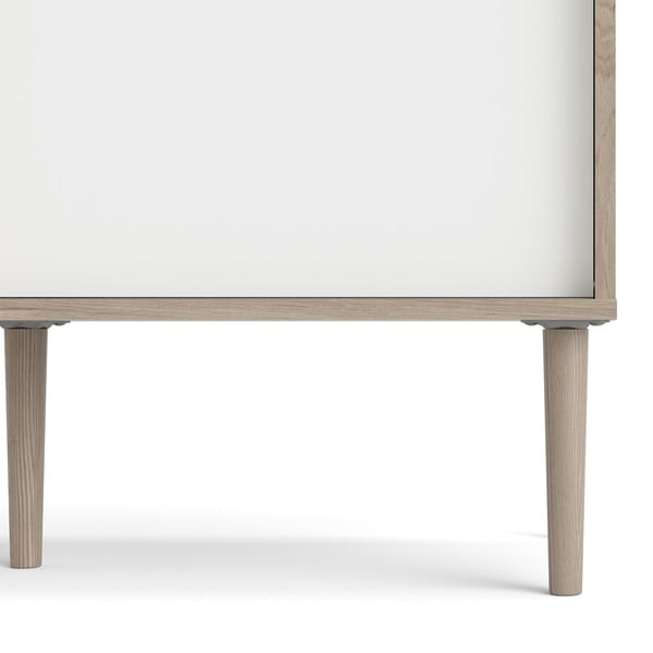 Balts grāmatplaukts ar ozolkoka imitācijas rāmi Tvilum Rome, 99 x 176 cm-image-4