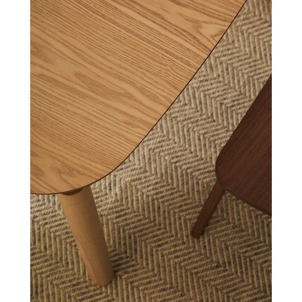 Ēdamgalds ar oškoka imitāciju 100x100 cm Indara – Kave Home-image-2