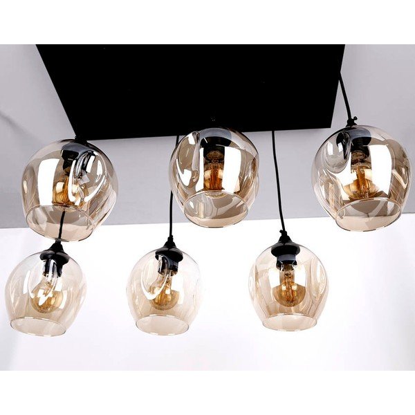 Melna piekaramā lampa ar stikla abažūru 33x67 cm Aspa – Candellux Lighting-image-3