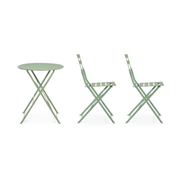 Salvijas zaļš tērauda dārza pusdienu komplekts 2 personām Austin – Bizzotto-image-3