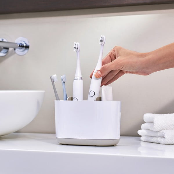 Balts plastmasas trauks zobu birstei Duo – Joseph Joseph-image-1