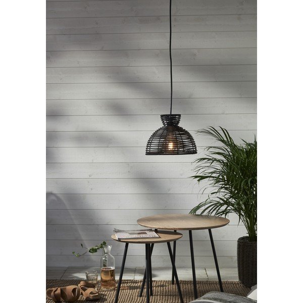 Melns āra abažūrs griestu lampai Star Trading Runde, ø 26 cm-image-3