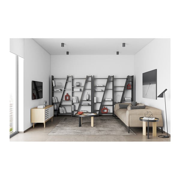 Matēts melns grāmatplaukts TemaHome Delta-image-4