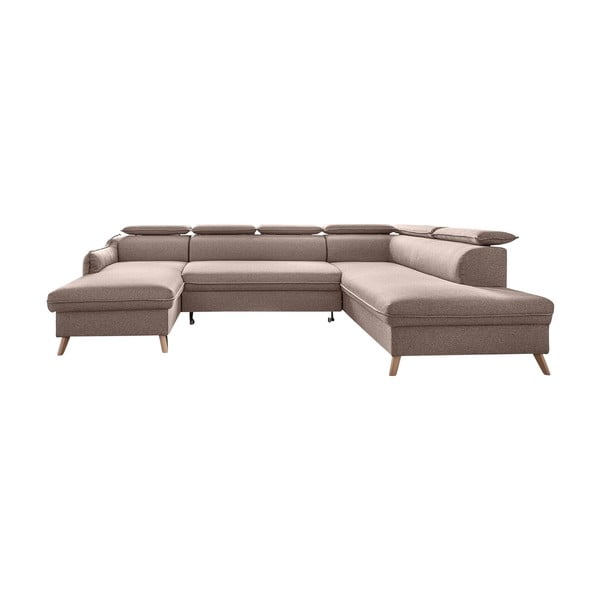 Bēšs salokāms stūra dīvāns (ar labo stūri) Sweet Harmony – Miuform