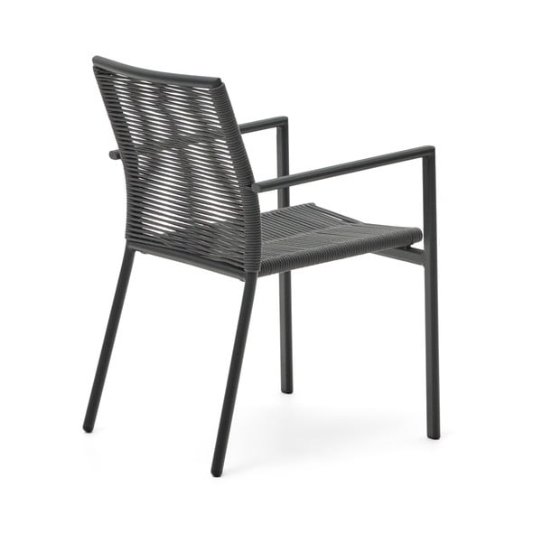 Tumši pelēks metāla dārza krēsls Culip – Kave Home-image-4