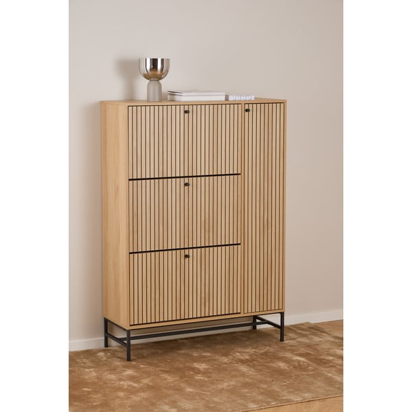 Dabīga toņa atverams apavu plaukts ar ozolkoka imitāciju 99x140x35 cm Albany  – Actona-image-1