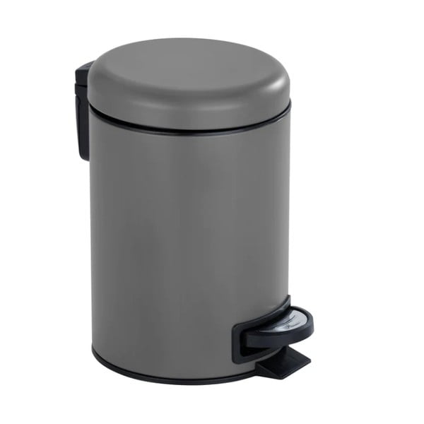 Pelēka tērauda atkritumu tvertne ar pedāli 3 l Leman – Wenko
