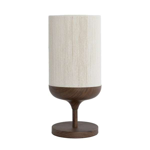 Tumši brūna galda lampa ar auduma abažūru (augstums 50 cm) Dania – Light & Living-image-2