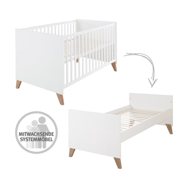 Balta/dabīga toņa bērnu gultiņa 70x140 cm Ole – Roba-image-3