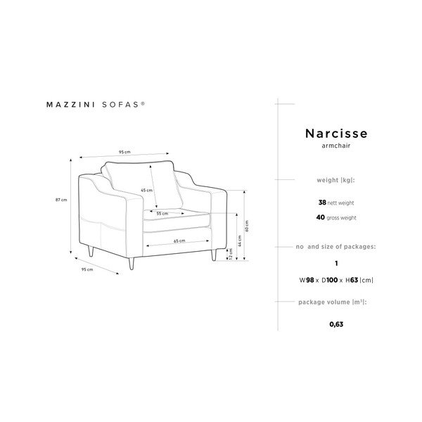 Antracīta pelēks atpūtas krēsls Mazzini Sofas Narcisse-image-2