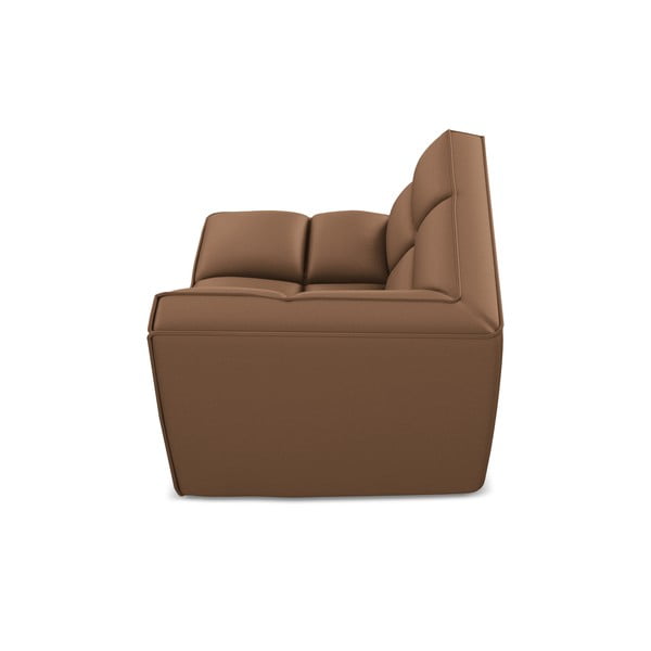 Brūna modulārā dīvāna daļa no ādas imitācijas Kalai – Makamii-image-3