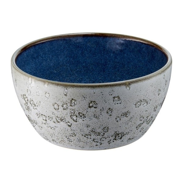 Pelēkas māla keramikas bļoda ar tumši zilu iekšējās virsmas glazūru Bitz Mensa, diametrs 12 cm