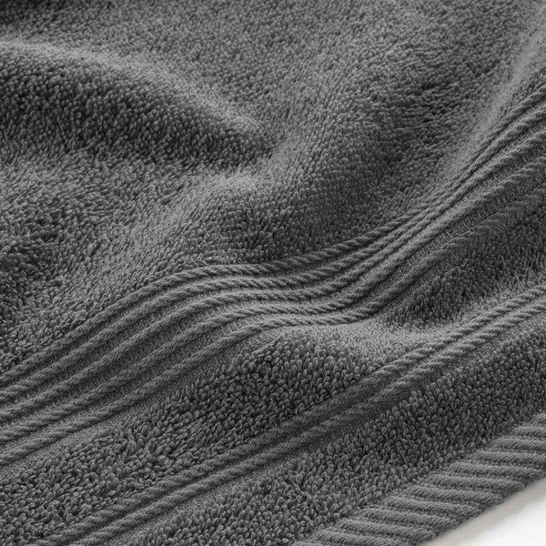 Tumši pelēks frotē kokvilnas dvielis 30x50 cm Tendresse – douceur d'intérieur-image-2