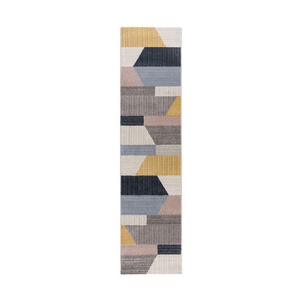 Pelēks un dzeltens paklājs Flair Rugs Barrio, 60 x 230 cm